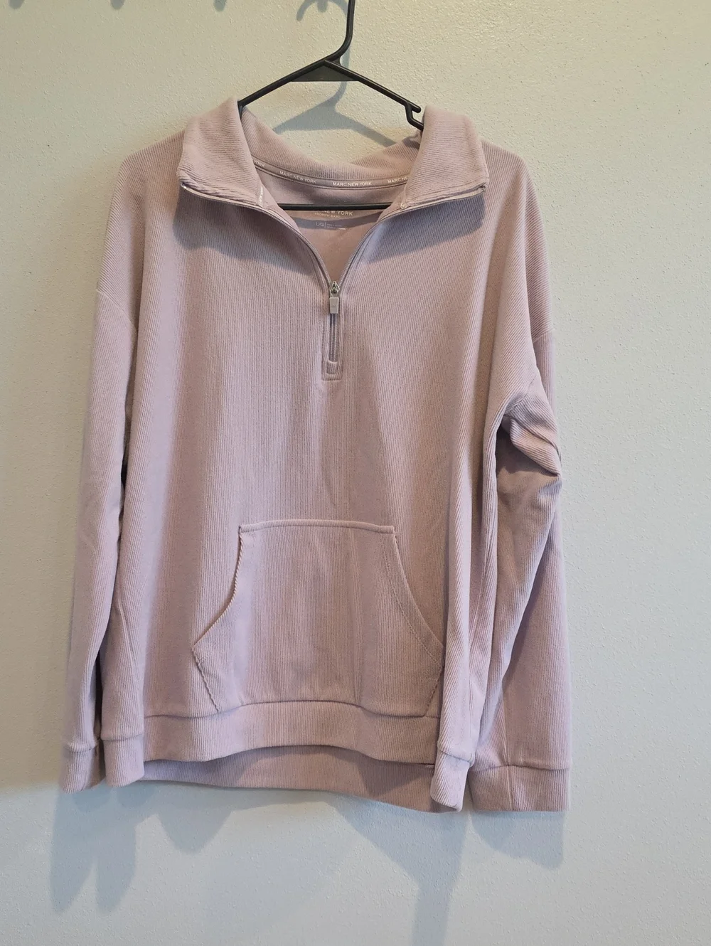 Women's Half-Zip Pullover Sweatshirt in Light Mauve